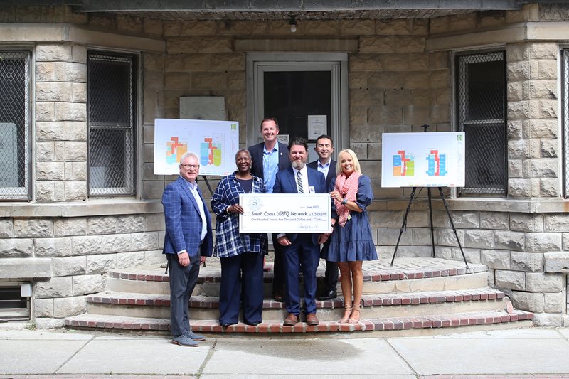 Bristol County Savings Bank presents a $125,000 grant to South Coast LGBTQ+ Network, Inc.